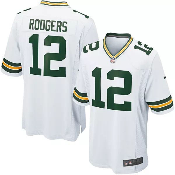 Men Green Bay Packers #12 Aaron Rodgers Nike White Game Player NFL Jersey